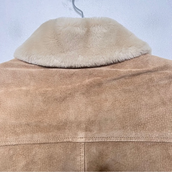 Winlit Leather Jacket with Fur Lining Women's Size Medium Tan Zip Front Western - Picture 6 of 10